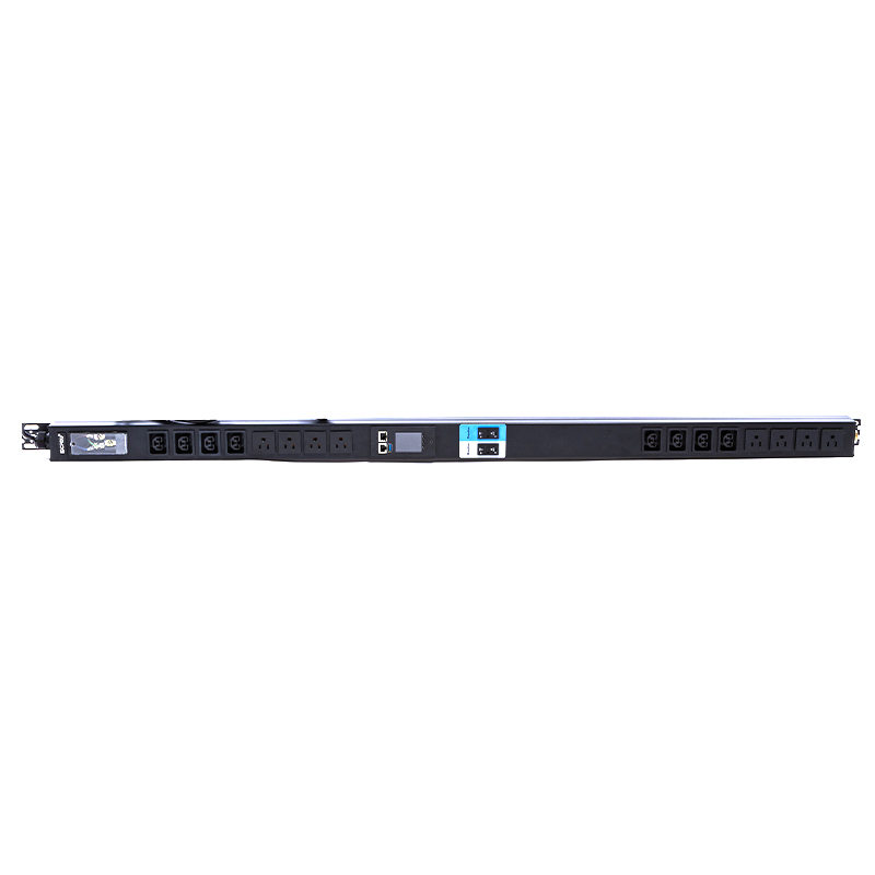 Disjoncteur magnétique liquide vertical TCP/IP, 16 prises IEC C13 C19 et US 1,5u, PDU de rack intelligent