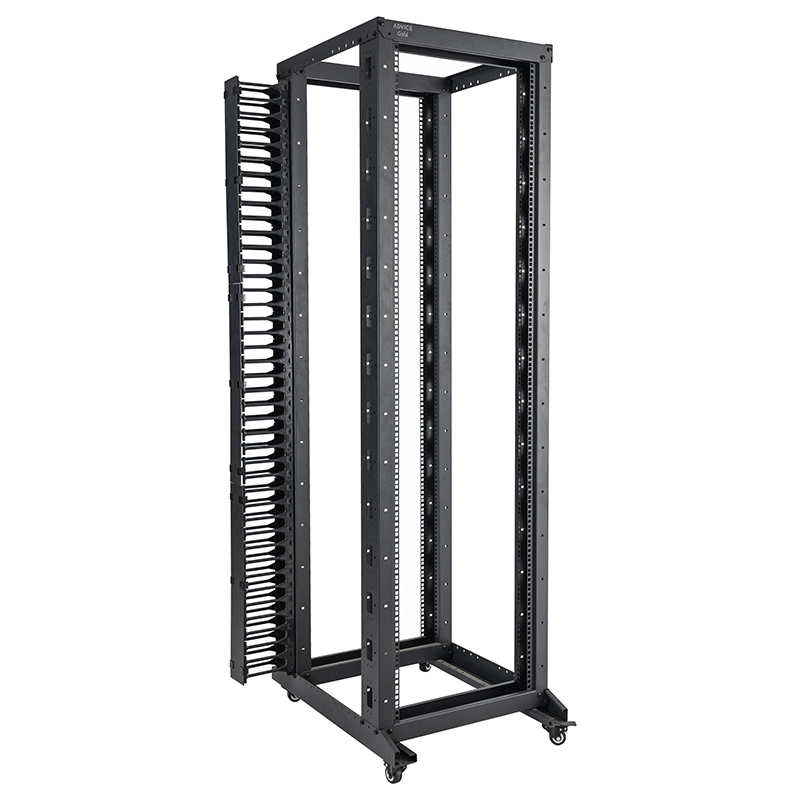 Rack Ouvert Réglable à 4 Montants Noir 18U-47U