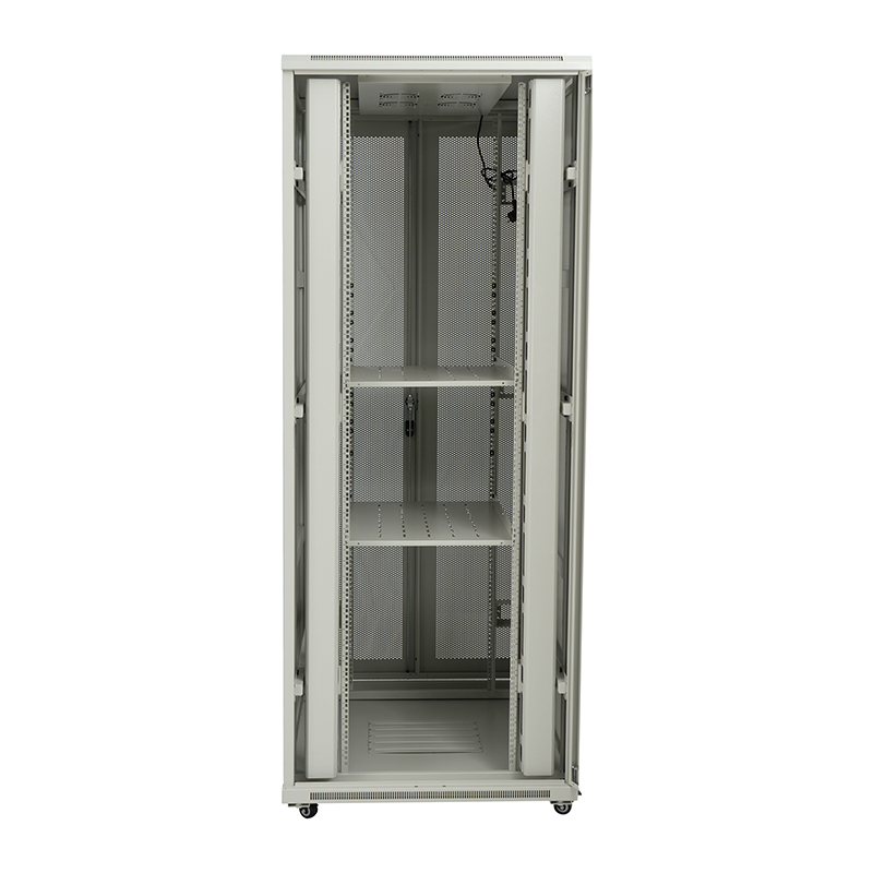 Armoire de rack de serveur porte unique perforée avant / porte double perforée arrière 18U-42U gris